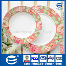 spring flowers printing ceramic dessert plate and fruit plate
